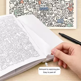 Line Drawing Notebook Relax Stress Drawing Sketch Draft Creative Trace สมุดระบายสี