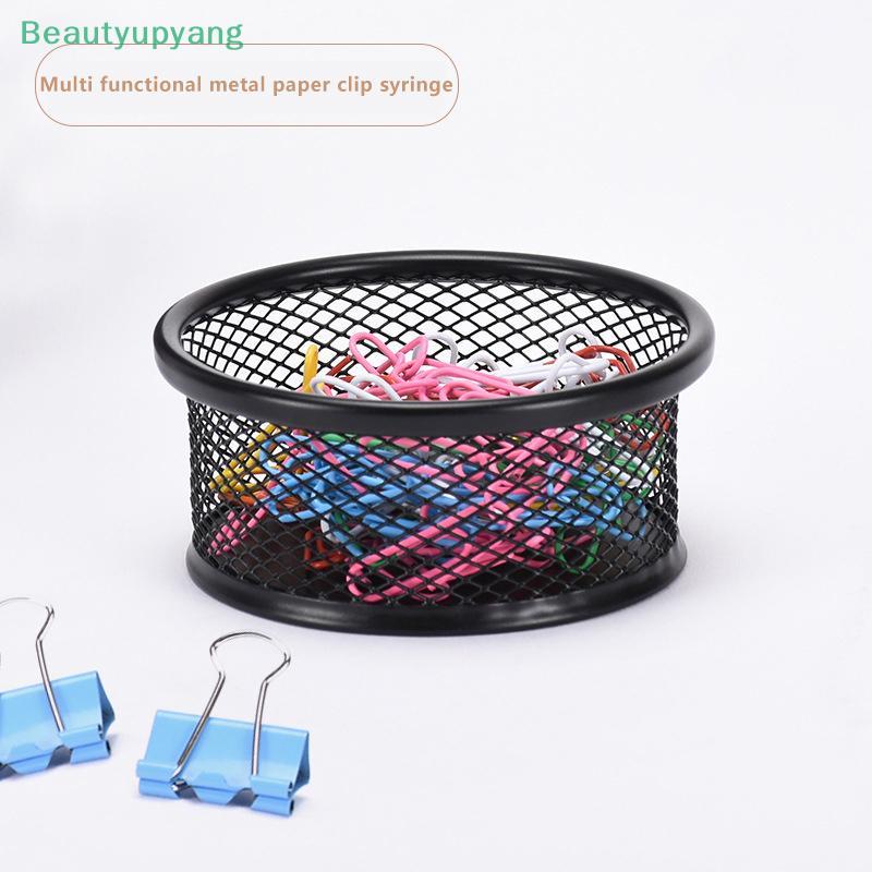 [Beautyupyang] กล่องเก็บคลิปหนีบกระดาษโลหะหมุดกลมและกล่องเก็บ Thumbta สําหรับใช้ในสํานักงาน