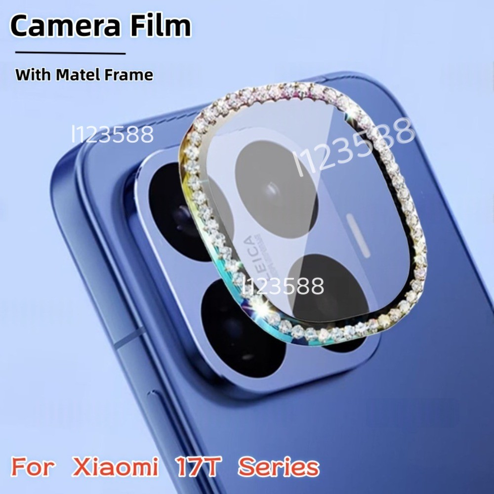 HD กระจกนิรภัยกล้องเลนส์ Protector สําหรับ Xiaomi 17T Pro 5G Xiaomi17T 17TPro Mi17T 2026 เพชรโลหะกล้องเลนส์ป้องกันฟิล์มแก้ว