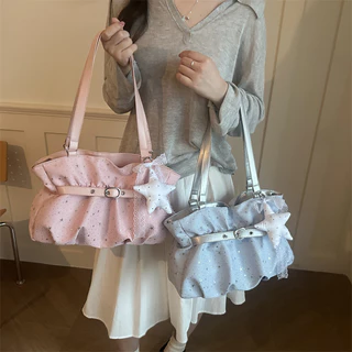 2026 New Star Wave Point Underarm Bag Fashion Cute Commuter Large Capacity Tote Bag