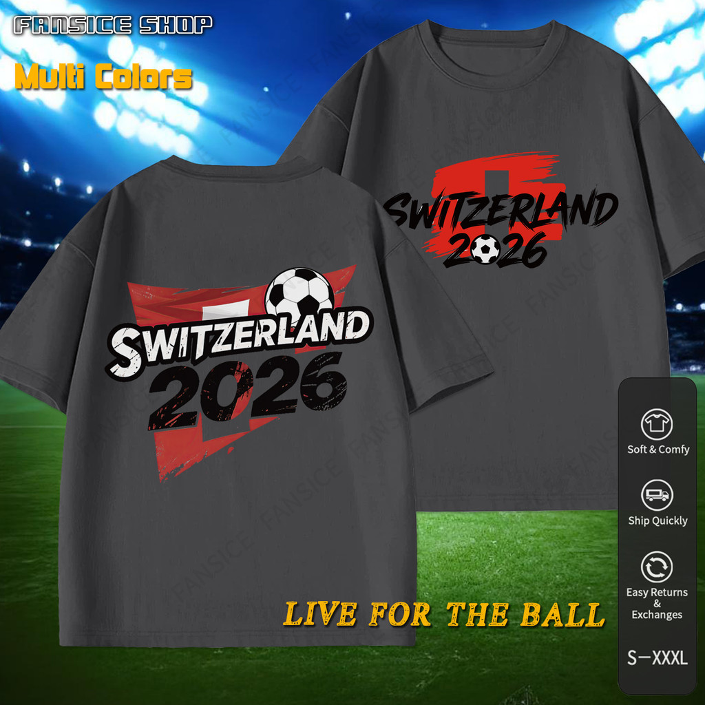 สวิตเซอร์แลนด์ มีหลายสี 2026 World Cup ฟุตบอลโลก 2026 เสื้อยืด เสื้อฟุตบอล ผ้านุ่มไม่ซีดสี สินค้าพร้อมส่งประเทศไทย