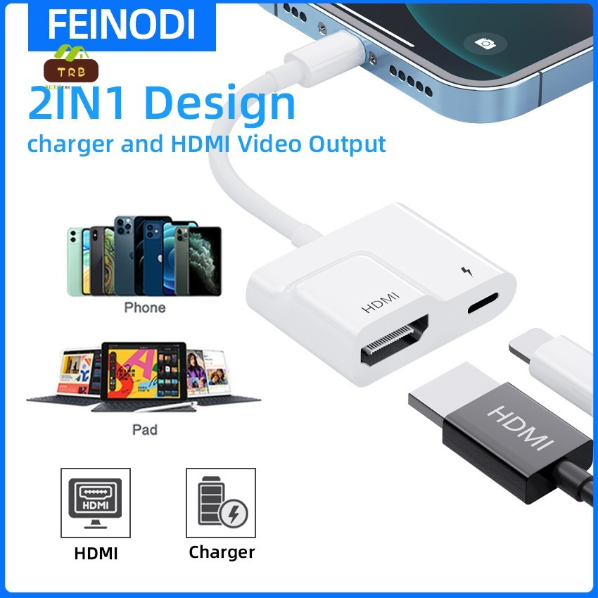 อะแดปเตอร์ Lightning เป็น HDMI - เล่นปลั๊กสําหรับการเชื่อมต่อคอมพิวเตอร์ iPhone TV