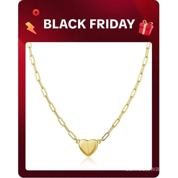 Tewiky 14K Gold/Silver-Plated Heart Shape จี้แม่เหล็กสร้อยคอผู้หญิง Dainty แฟชั่น Choker สร้อยคอเครื