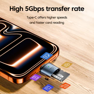 เครื่องอ่านการ์ด Type C/USB รุ่น USB3.0 อะแดปเตอร์อ่านการ์ดหน่วยความจํา TF โอนข้อมูลความเร็วสูง