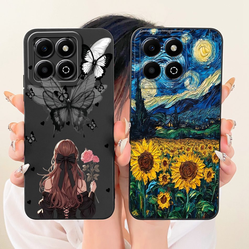 สําหรับ Honor X6b JDY-LX1 JDY-LX2 Elegant ดอกไม้ผีเสื้อรูปแบบเคสโทรศัพท์ HonorX6b X 6B เลนส์ป้องกันซิลิโคนนุ่มกรณี