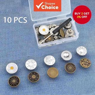 20pcs No-Sew Jeans Button Kit - Punch-Free Waist Tightener, Adjustable Pants Size Reducer