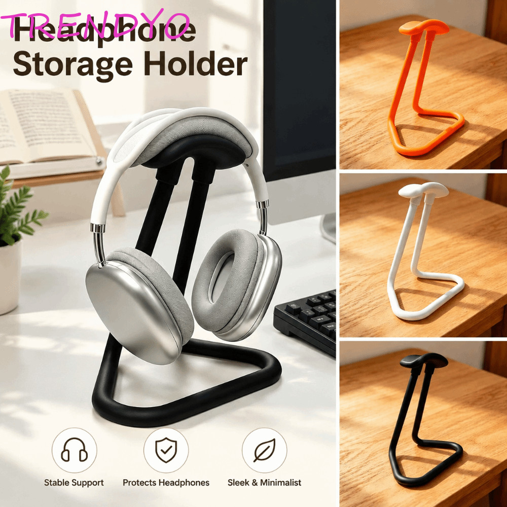 TRENDYO ขาตั้งหูฟังตั้งโต๊ะ, การพิมพ์ 3D Minimalism ที่เก็บหูฟัง, Simple Stable สีทึบ Universal Gaming ชั้นวางชุดหูฟัง Office Use