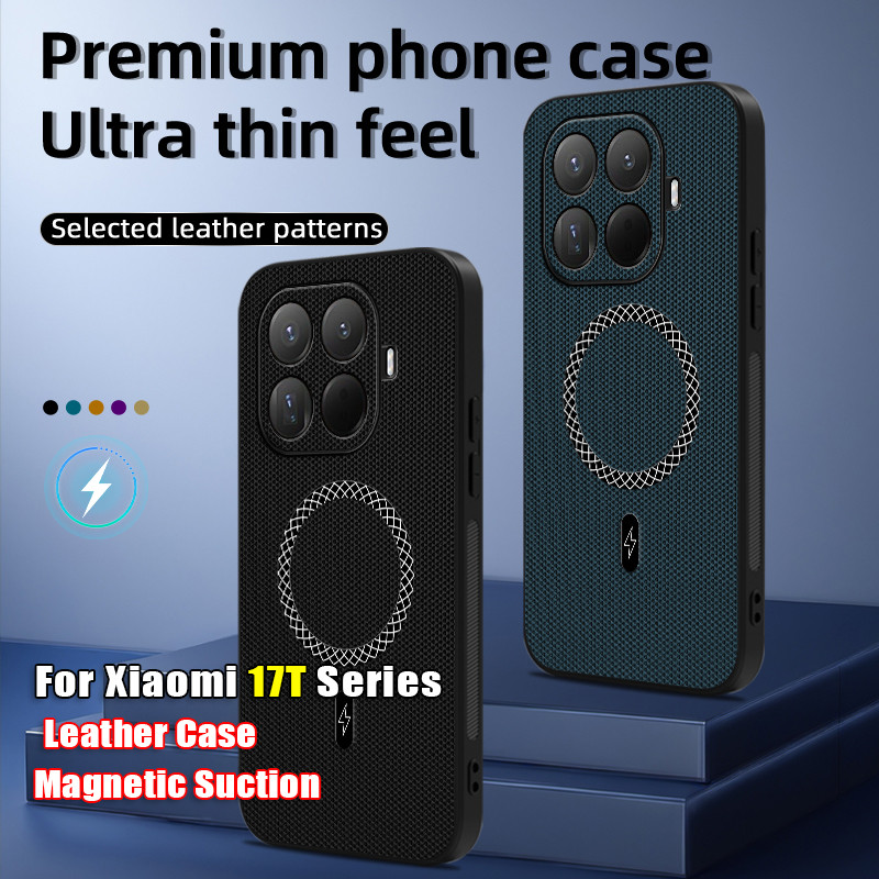 ปลอกสําหรับ Xiaomi 17T 15T 14T Pro Xiaomi17T Xiaomi17TPro 17 T 5G แฟชั่น Matte หนังเคสโทรศัพท์เลนส์ป้องกันเต็มรูปแบบกันกระแทกปลอกปกหลัง