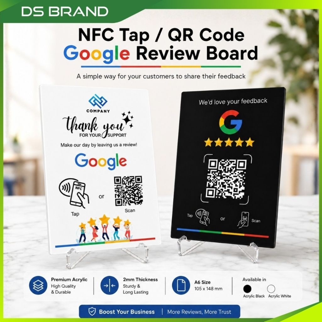 อะคริลิค QR Code Google Review Sign DS ยี่ห้อ D1