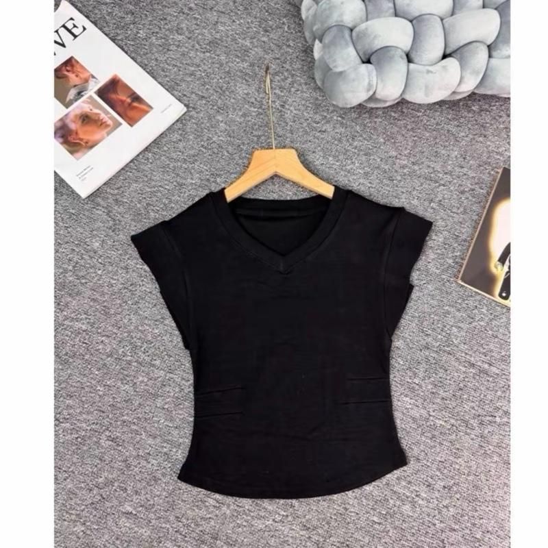 CT9b เสื้อยืดผู้หญิง PHOM กอดคอเต่าแขนกุดเอว