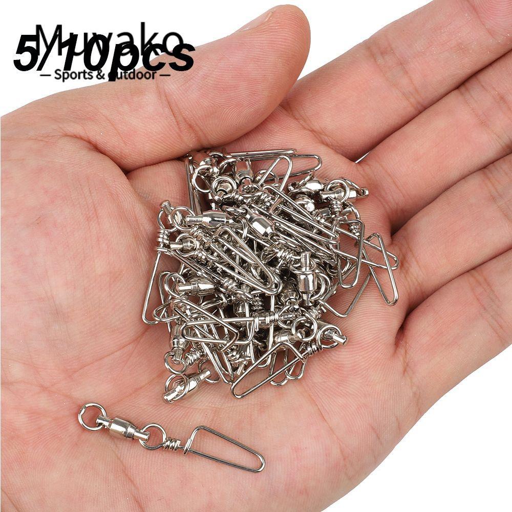 MUVAKO 5/10 ชิ้น Rolling Swivel Solid Ring ขนาด 0 # ถึง 8 # Heavy Duty Ball