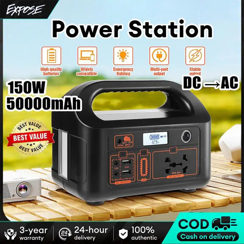 EXPOSE แหล่งจ่ายไฟแบบพกพาเครื่องกําเนิดไฟฟ้าพลังงานแสงอาทิตย์แหล่งจ่ายไฟ AC DC เอาต์พุต USB ดีไหม? สรุปข้อดีข้อเสีย ฿3,943