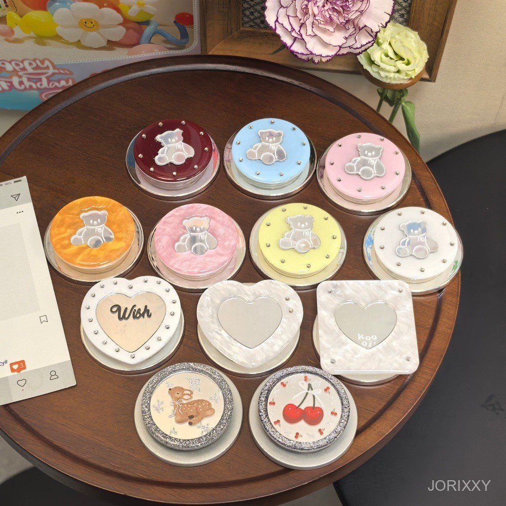 Love Mirror ที่วางโทรศัพท์การ์ตูนแม่เหล็กเหมาะสําหรับที่วางโทรศัพท์แม่เหล็กลายหินอ่อน MagSafe