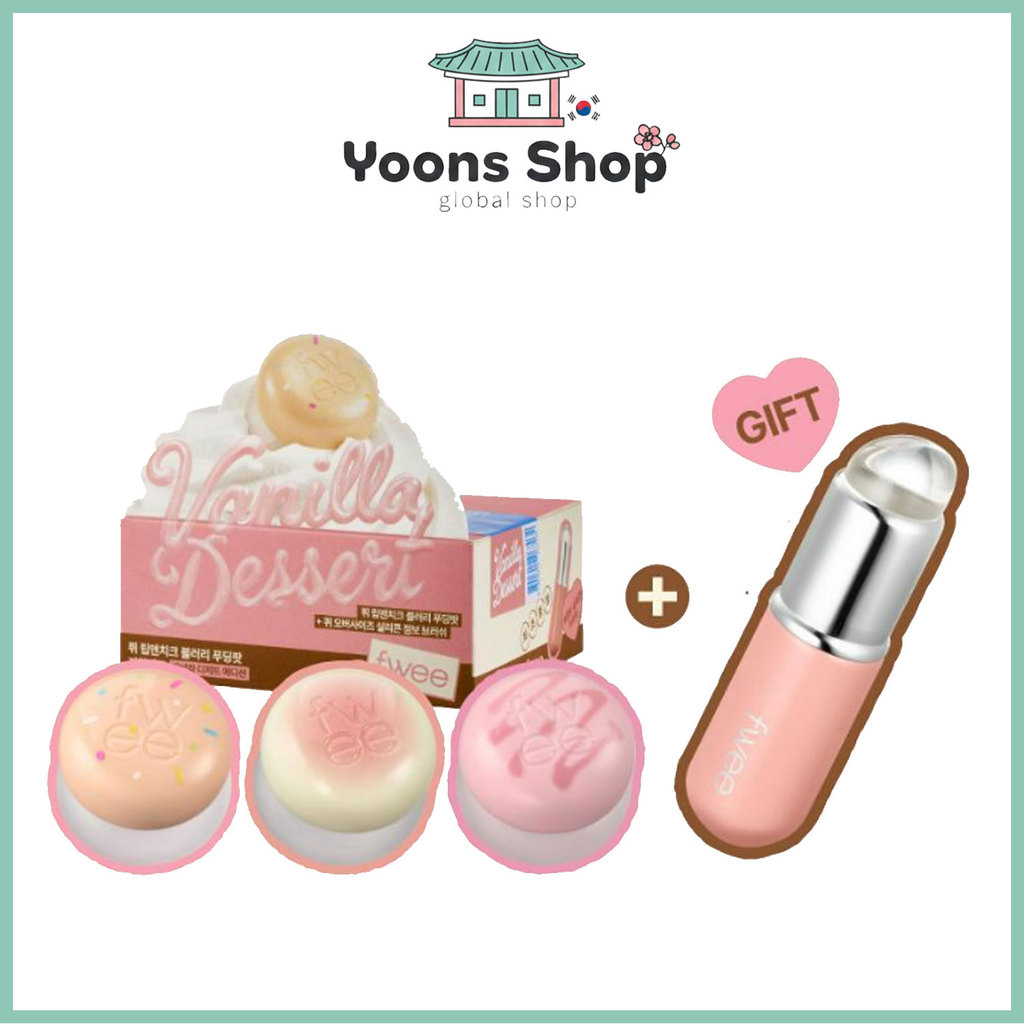 [fwee] Vanilla Edition Lip & Cheek Blurred Pudding Pot 5g + Brush