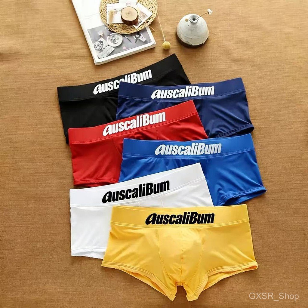 Add Add กางเกงในชาย AuscaliBum  กางเกงในคุณภาพเกรดดี สินค้ามีหลายสีให้เลือก (แบบ AuscaliBum ทรง Trunk มีตราตรงกลาง)
