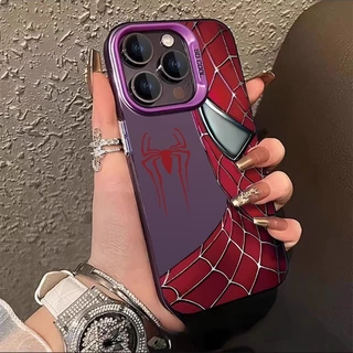 Spider-Man สําหรับ iPhone 16 15 14 Pro Max 12 13 Mini 11Pro XS XR 7 8 Plus SE ป้องกันหน้าจอปลอกกันกระแทก