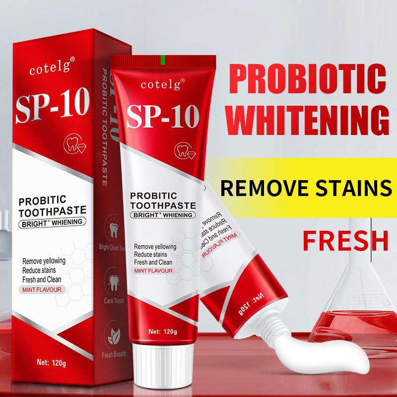 [ขายร้อน] 120g SP-10 Probiotics Shining White Fresh Toothpaste Fresh Breath 4.8