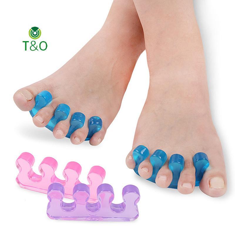 T&O 2 ชิ้นซิลิโคนอ่อนนุ่ม Toe Separator ยืดหยุ่น Finger Spacer ทําเล็บมือเล็บเท้าเครื่องมือ