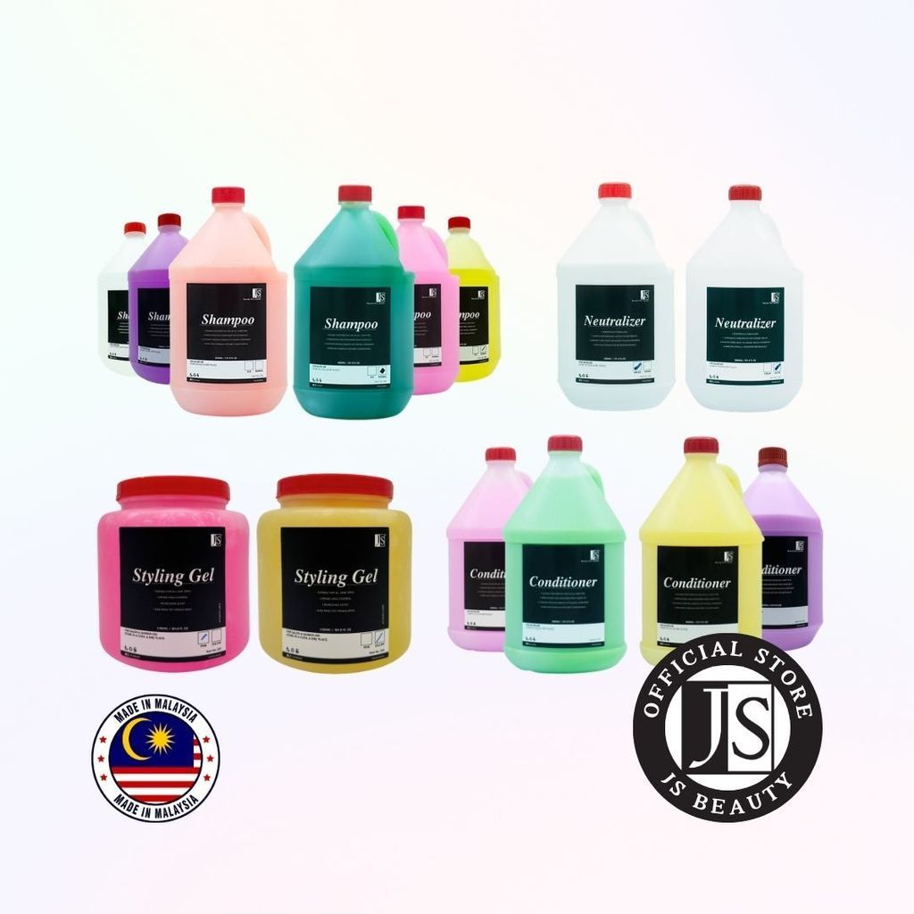 JS Salon Label Repairing Shapoo/ Cooling Shampoo/ Repairing Conditioner/ Style Gel - 3000ML/3100ML (