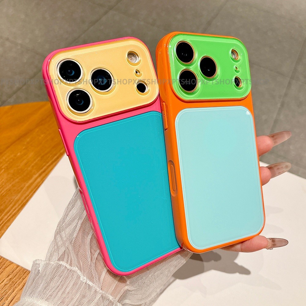 โดปามีน ฝาครอบกล้องสีสันสดใสเคสโทรศัพท์อะคริลิคสําหรับ ไอโฟน 17 มือโปร สูงสุด 16 15 14 กันกระแทกป้องกันปลอก