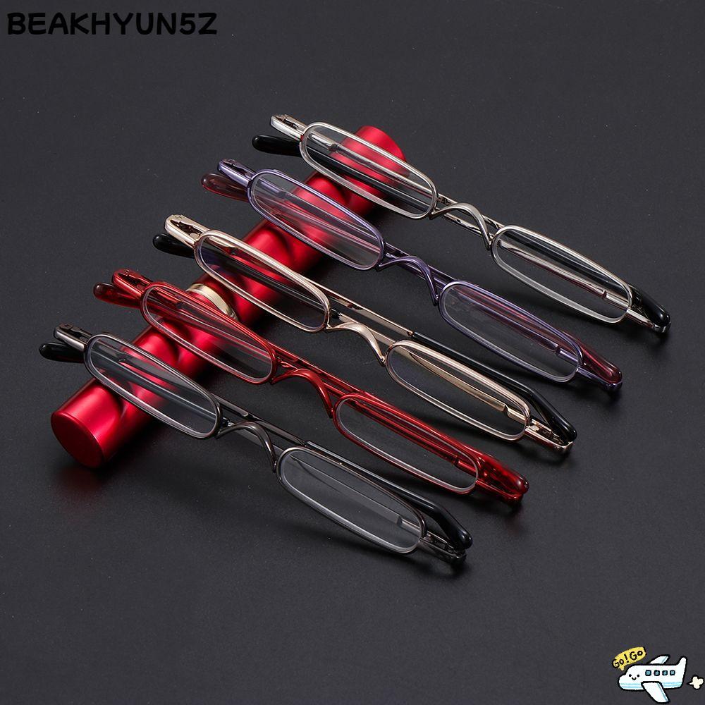 BEAKHYUN5Z แว่นตาอ่านหนังสือแบบบางแว่นตาขนาดกะทัดรัดพร้อมคลิปแบบพกพาเครื่องอ่านการ์ดผู้ชายผู้หญิง