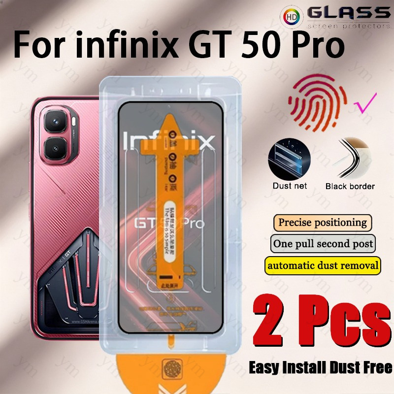 2 ชิ้น ฟิล์ม infinix GT 50 Pro ฟิล์มกระจก HD One-คลิกกระจกนิรภัยป้องกันหน้าจอสําหรับInfinix Hot Note 60 60i 50 สมาร์ท 10 9 8 Pro Plus Ultra 4G 5Gแก้วป้องกันฟิล์ม