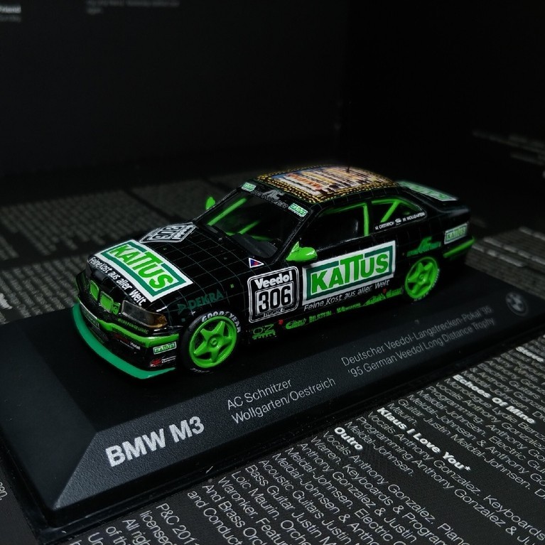 阿少 女童木瓜 宝马原厂 E36 M3 an Yibo格林 1/43Minichamps BMW M3 E36 AC Schnitzer 1995 เยอรมัน Veedol Long Distan