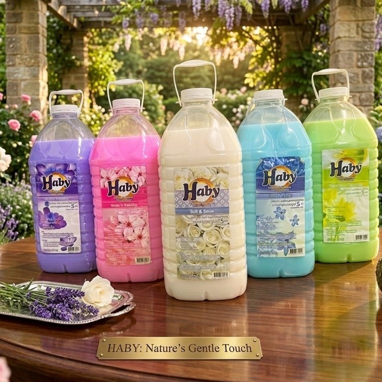 Haby น้ำยาปรับผ้านุ่มสูตรเข้มข้นขนาด5,600ml.