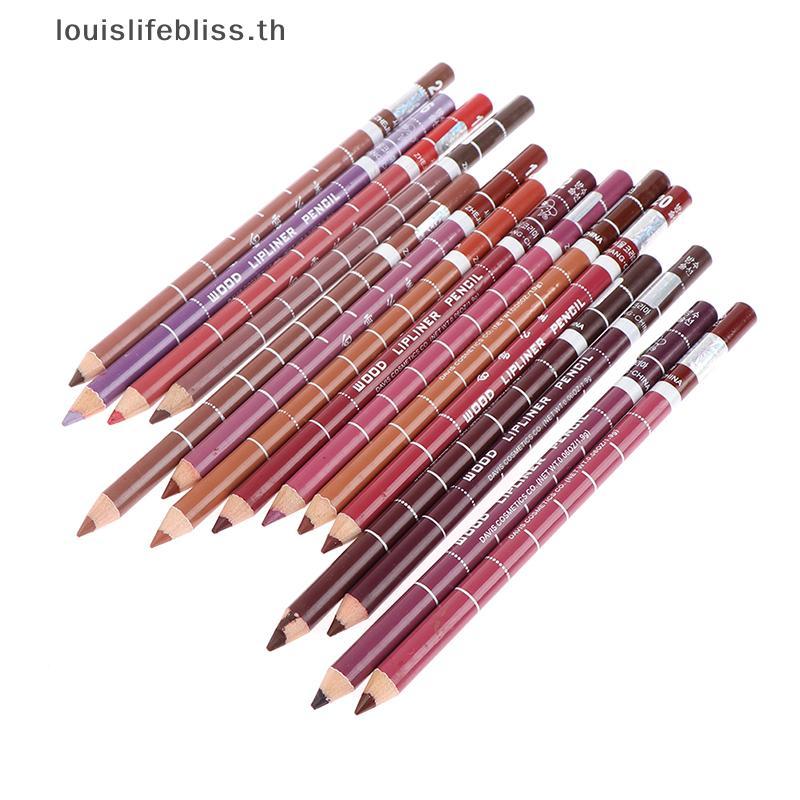 Louislifebliss 1 ชิ้น Professional Wood Lip liner กันน้ํา Lady Long Lasting Lip Liner ดินสอใหม่