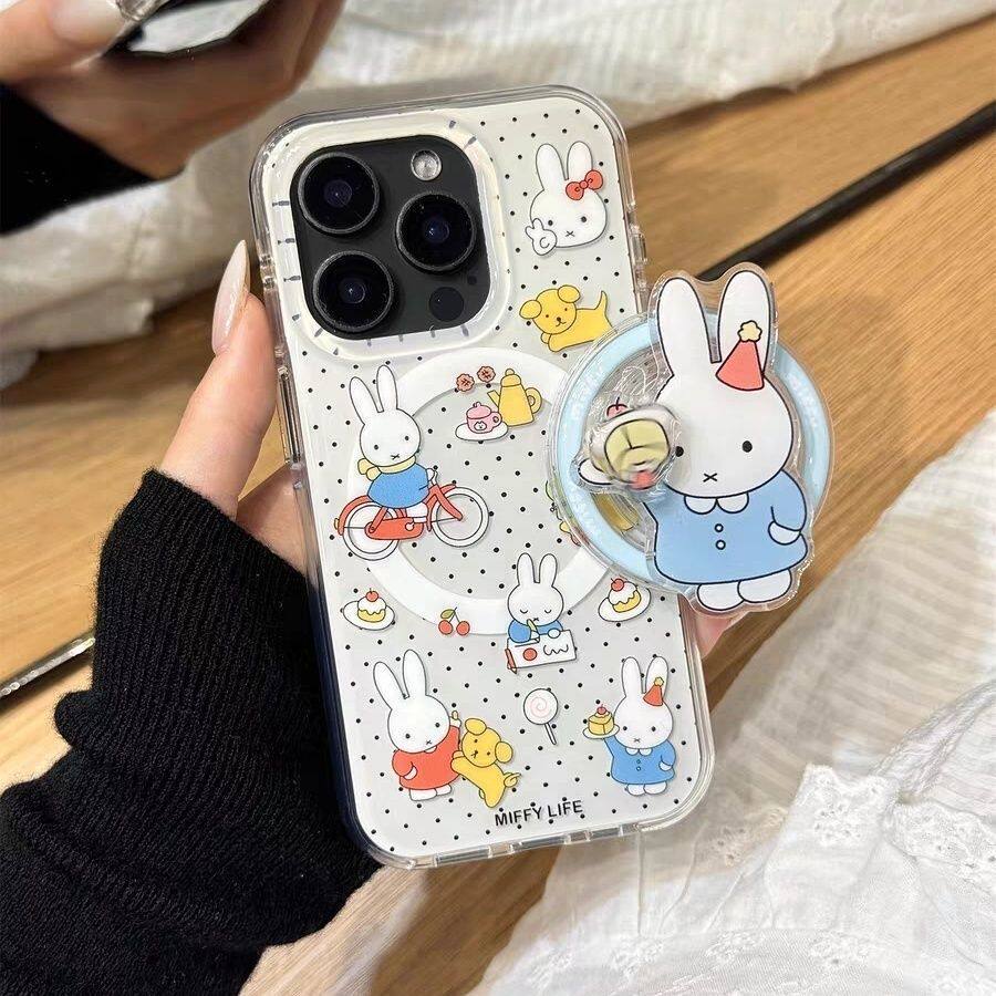 ขนม Miffy Rabbit เหมาะสําหรับ Samsung s26ultra/s25 เคสโทรศัพท์แม่เหล็กดูด s24fexk s23/s22 การ์ตูน a5