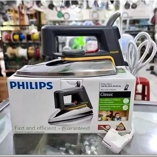 PHILIPS Setrika kering classic HD-1172/99- Abu-Abu Tapak Anti Lengket, Setrika Philips, Gosok'an Philips