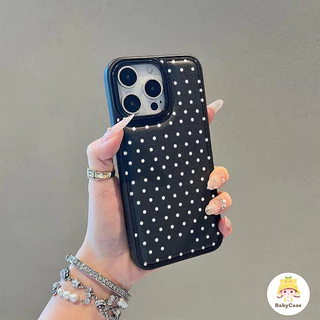เคสโทรศัพท์ป้องกันการตกสีขาวลายจุดสไตล์ เคสไอโฟน 17 เหมาะสำหรับ IPhone 13 14 17 15 11 12 16 Pro Max 14 15 16 Plus Air