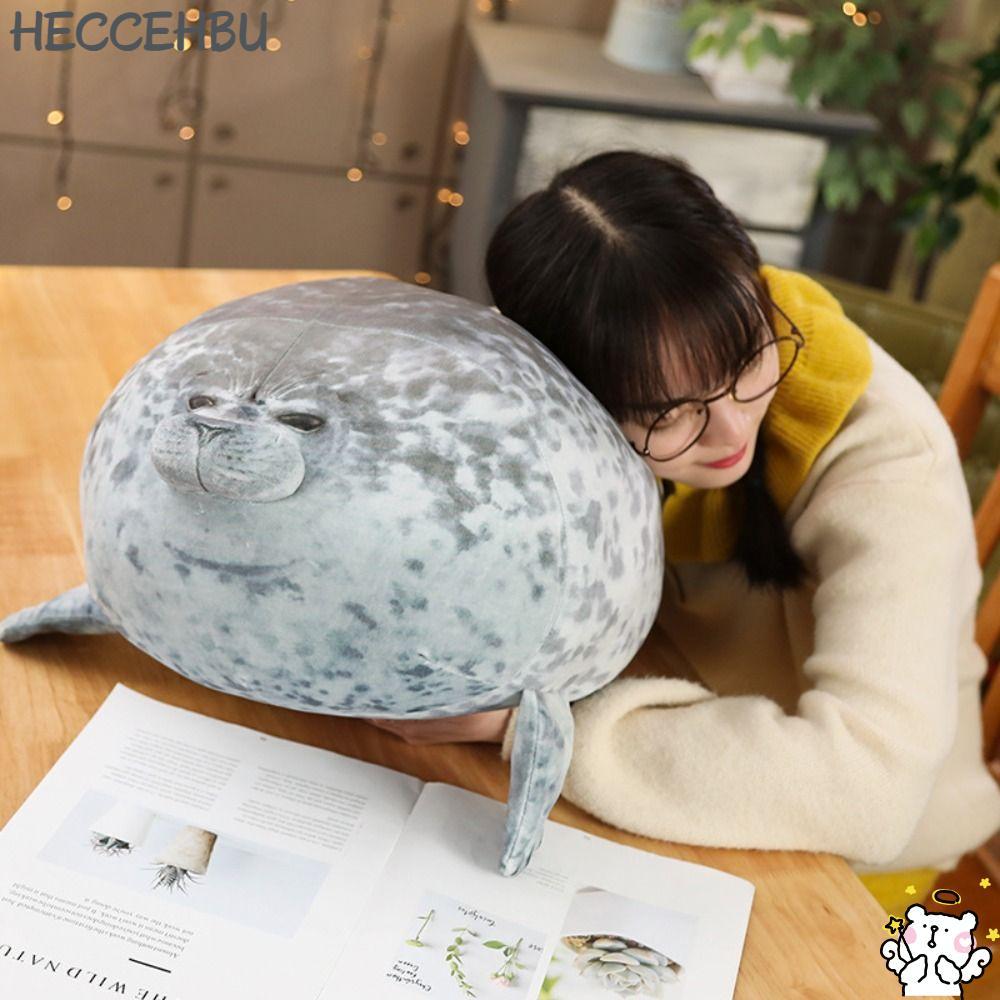 HECCEH31 Blob Seal Pillow, Chubby Large Seal Plush Toys,อินเทรนด์น่ารัก PP Cotton Soft ตุ๊กตาสัตว์ตุ๊กตาของเล่นผู้ใหญ่