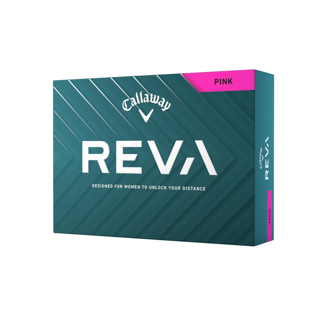 Callaway REVA 25 2-Piece Golf Balls, 1 Dozen (12 Balls) – Pink/White