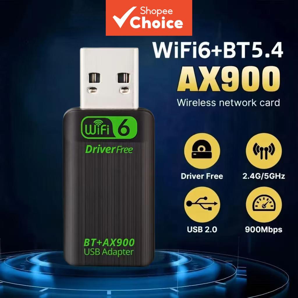 อะแดปเตอร์ไร้สาย USB WiFi6 AX900 บลูทูธ 5.4 แบบดูอัลแบนด์ 2.4G&5GHz ดองเกิลการ์ดแลนไร้สายรับสัญญาณ D