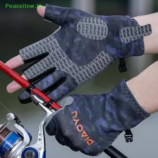 ถุงมือตกปลา Peacellow สําหรับผู้ชายทุกฤดูกาลถุงมือตัดสามนิ้วทนต่อการสึกหรอตกปลาทะเลกันลื่น Angling ถุงมือขี่จักรยาน TH