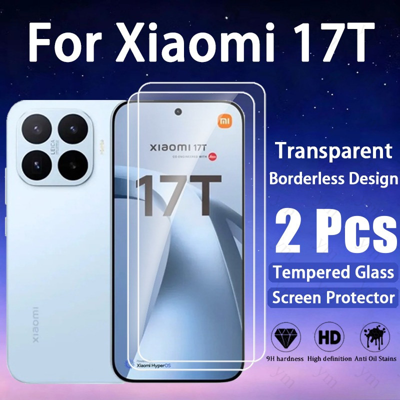 1-2 ชิ้น Xiaomi 17T โปร่งใส bezel-less กระจกนิรภัยป้องกันหน้าจอสําหรับ Xiaomi 17T Redmi หมายเหตุ 15 