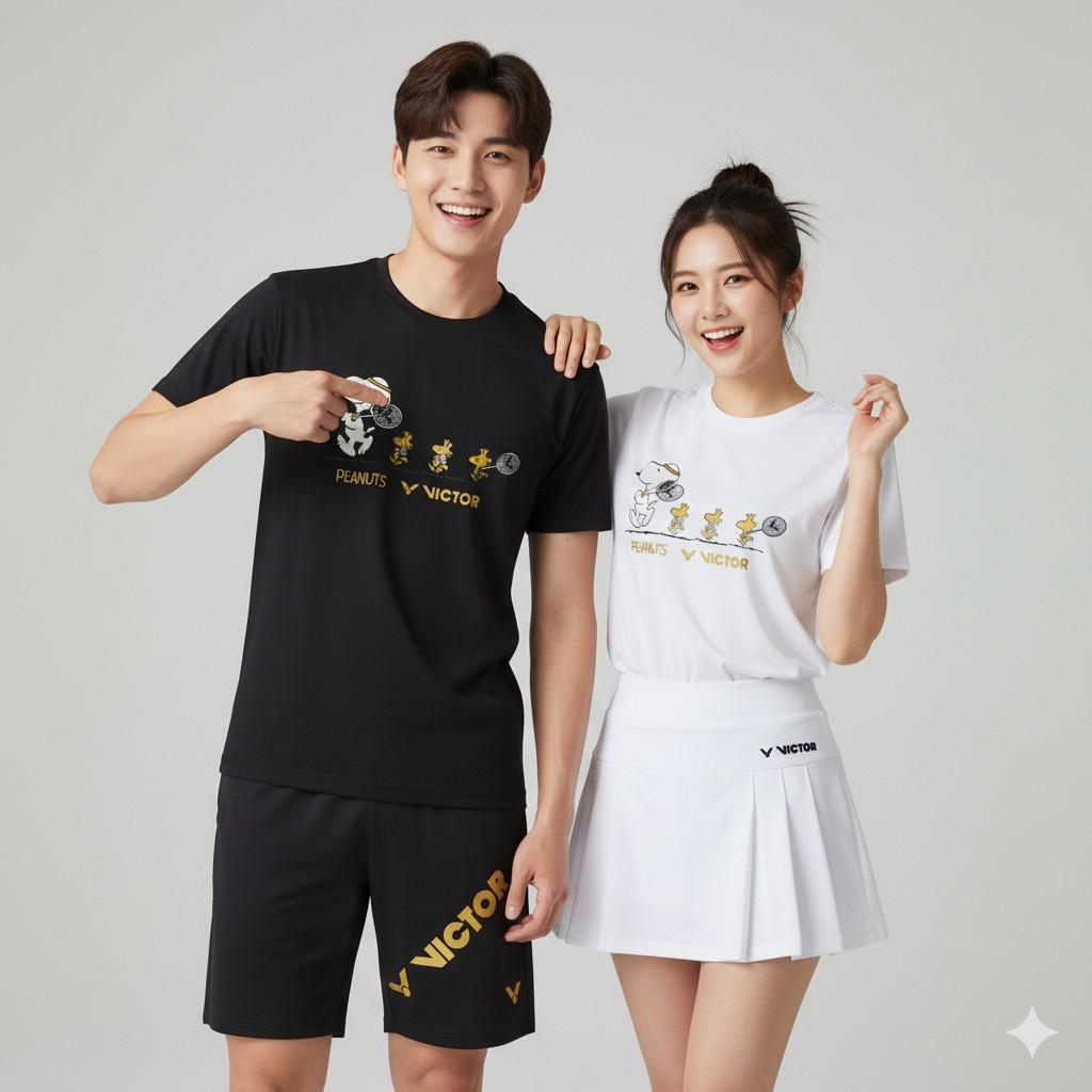 เสื้อวิคเตอร์ รุ่นพีนัท peanuts เสื้อกีฬาผ้าดี สำหรับตีแบดวิ่งออกกำลังกาย ส่งไวจากไทยไม่พอใจยินดีคืนเงิน