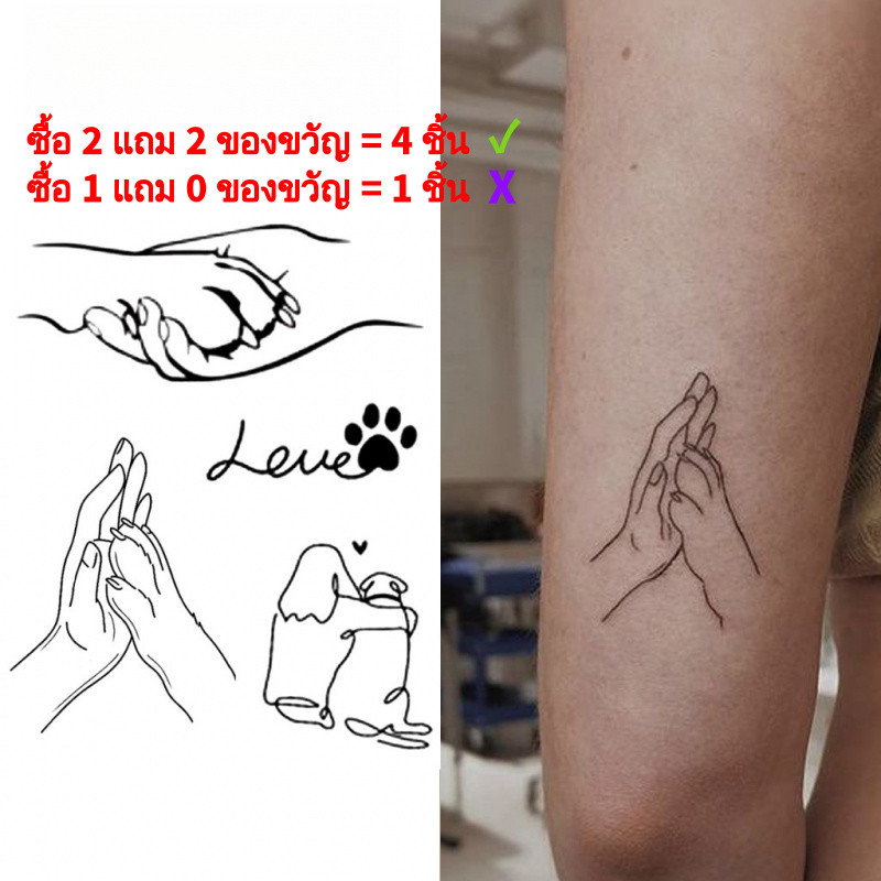 รอยสักชั่วคราวลูกสุนัขน่ารัก-ติดทนนานกันน้ําลักษณะรอยสักจริงกึ่งถาวรประสบการณ์การออกแบบที่สมจริงด้วยเทคโนโลยีปฏิวัติความส