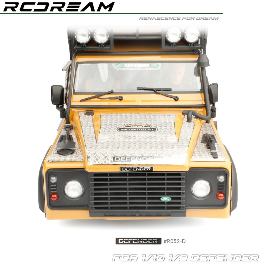 RCDream จําลองโลหะรถ Hood สติกเกอร์สัญลักษณ์สําหรับ H8H FCX10 TRX4 Defender D110 RC รุ่นรถ Crawler อ