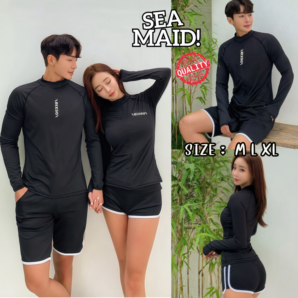 SEA MAID ชุดว่ายน้ำทูพีช ชุดไปทะเล ชุดเซ็ทว่ายน้ำ ✨ กางเกงขาสั้น สไตล์สปอร์ตน่ารัก Y363