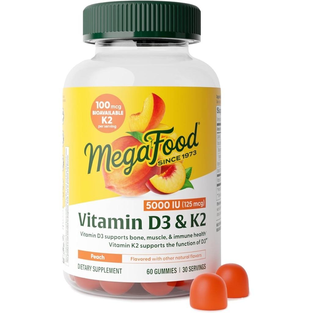 Mega D3 K2 D 5000 IU สําหรับ B & Immune Health Plus พอร์ตสําหรับการดูดซึมแคลเซียมรสพีช Pectin จาก 60