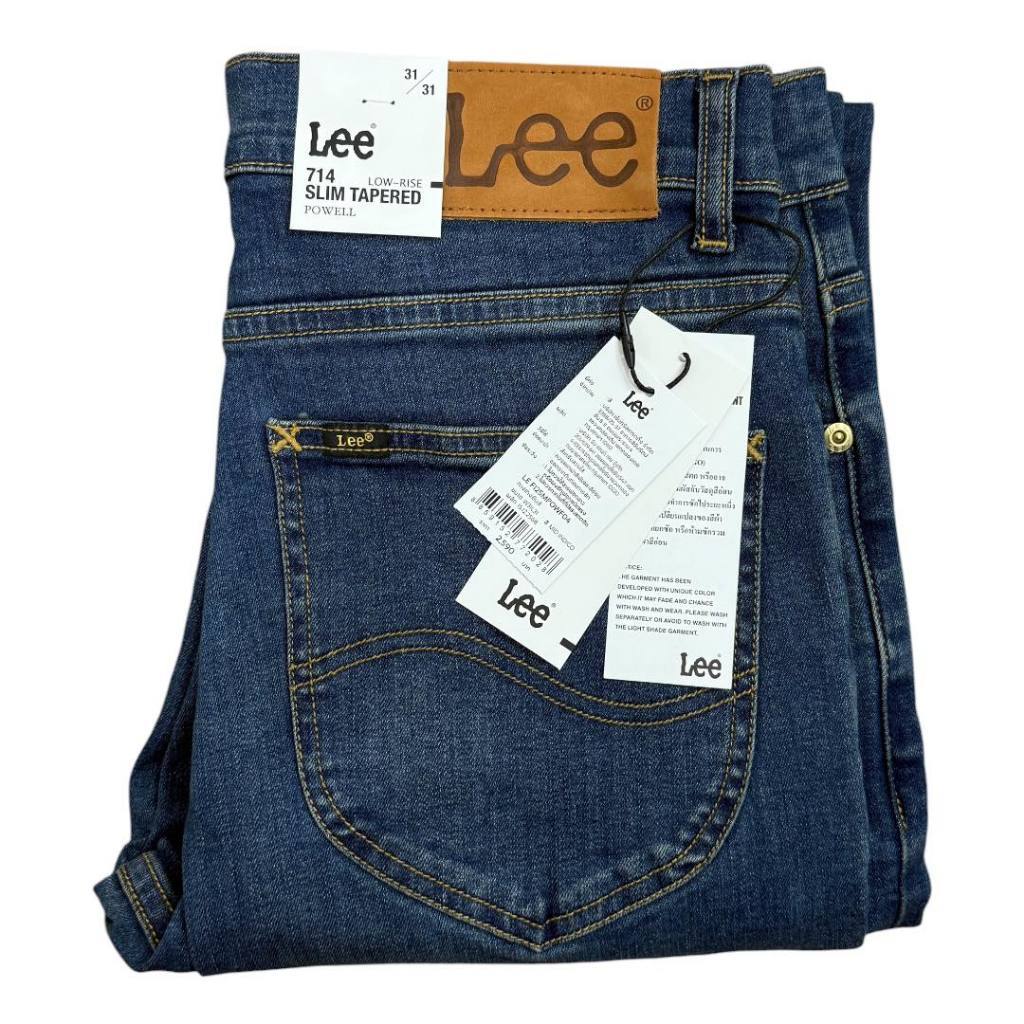 เข้าใหม่!! Lee 714 Powell ยีนส์ชาย ยืด สียีนส์ฟอก ขากระบอกเล็กเข้ารูป เอวต่ำ ของแท้จากช็อป