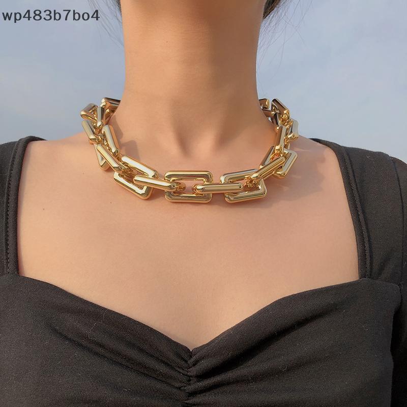 WPB Punk hip hop Choker สร้อยคอโซ่หนาๆเครื่องประดับแฟชั่นมีเสน่ห์