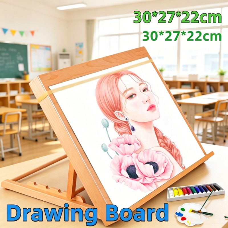 French TableTop Easel ขาตั้งวาดภาพไม้ ปรับได้ พกพาง่าย เหมาะสำหรับศิลปินวาดรูป