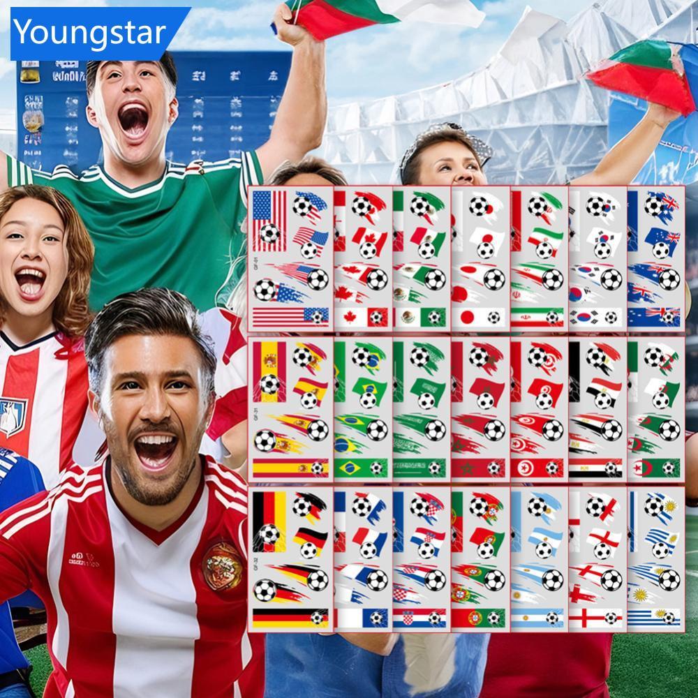 FYY 10 แผ่น Win Goal National Flag สติกเกอร์หน้าชั่วคราวสําหรับฟุตบอลฟุตบอลเกมกีฬาแฟนปาร์ตี้ใบหน้าแต