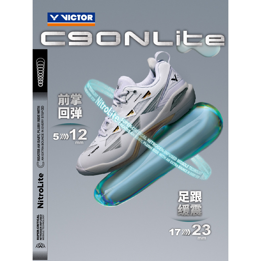 VICTOR VICTOR Victory รองเท้าแบดมินตันผู้ชายผู้หญิงรองเท้าผ้าใบกันลื่นทนต่อการสึกหรอ C90NLite C90HP 