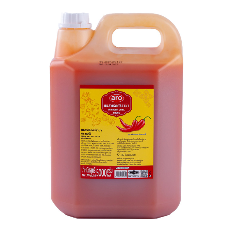 เอโร่ ซอสพริกศรีราชา 5 กก. (ARO Sriracha Chili Sauce 5 kg) โปโลแมน POLOMAN