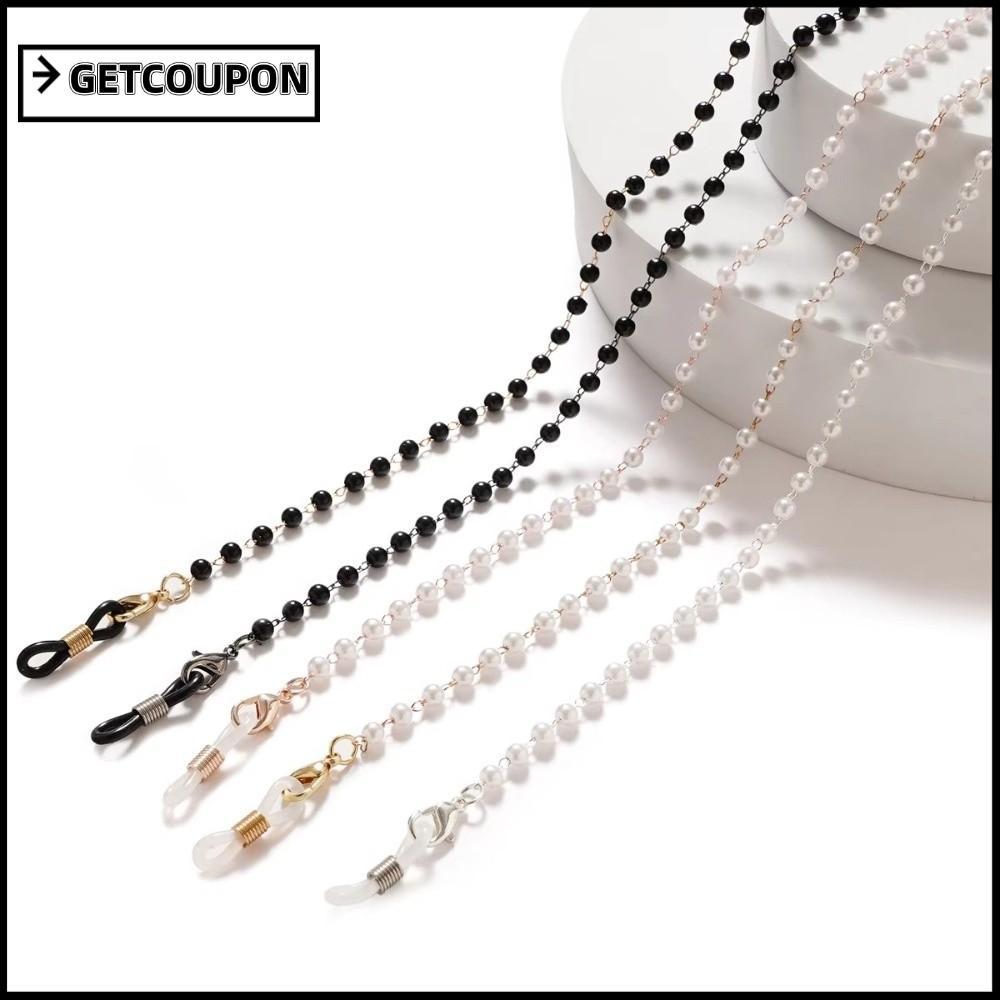 โซ่แว่นตา GETCOUPON, เชือกเส้นเล็กแว่นกันแดดอเนกประสงค์ป้องกันการสูญหาย, สายสายคล้องคอโลหะมุก Ins สําหรับผู้หญิงแว่นตา