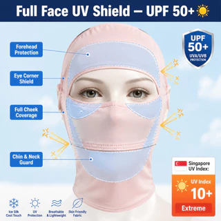 💕หน้ากากกันแดดผ้าไหมน้ำแข็ง💕UPF50+ ป้องกันUV 100%/ผู้หญิงฤดูร้อนผ้าไหมกันแดดเต็มหน้า/ป้องกันรังสียูวี ระบายอากาศดี สวมใส่สบาย/น้ำหนักเบา สัมผัสเหมือนผิวเปล่า/ซักได้และใช้ซ้ำได้/สายยางยืดนุ่ม ปรับได้/ครอบหน้าสุด+คอ/ซิลิโคนนุ่มปิดจมูก/ใส่ขับรถ/เที่ยวทะเล​